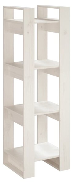 Bibliotecă/Separator cameră, alb, 41x35x125 cm, lemn masiv pin