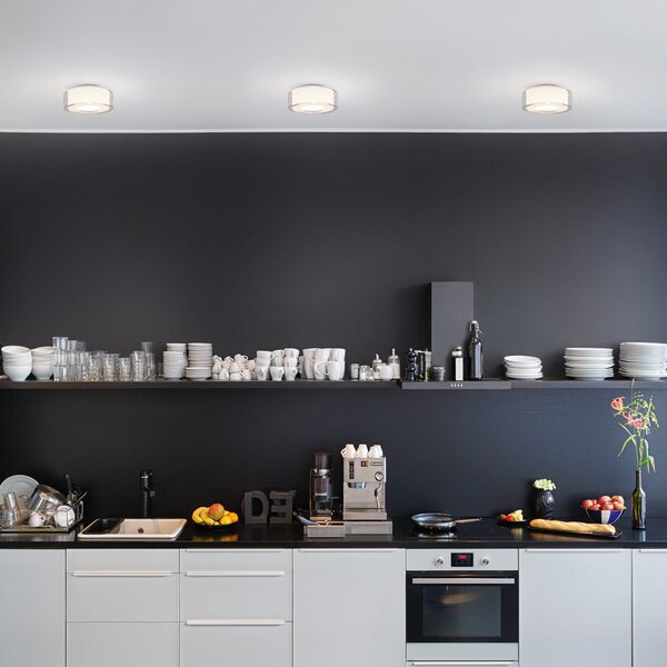 Serien Lighting serien.lighting Curling M plafon transp/opal 2700K, reglabil, Alb, Camera de zi / sufragerie, Sticlă, Design