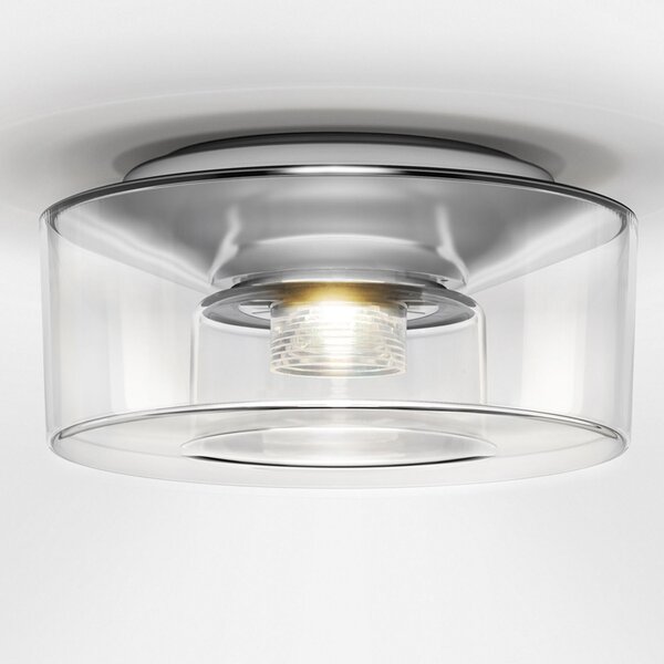 Serien Lighting serien.lighting Curling M plafon 2.700K sticlă transparentă, reglabil, Transparent, Camera de zi / sufragerie, Sticlă, Modern