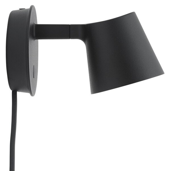 Lampă de perete Muuto, reglabil, Negru, Camera de zi, Aluminiu