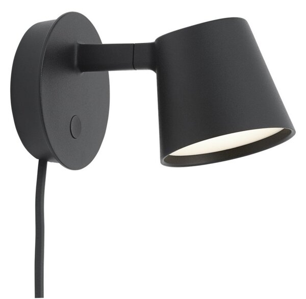 Lampă de perete Muuto, reglabil, Negru, Camera de zi, Aluminiu