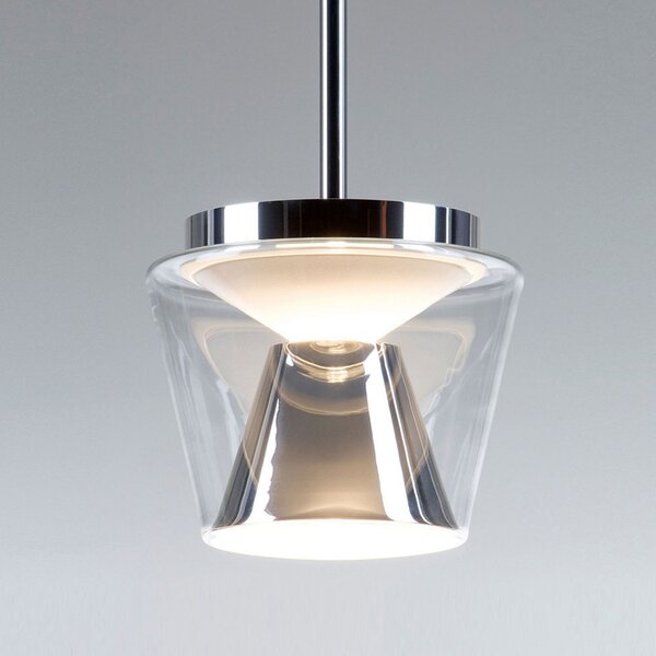 Serien Lighting serien.lighting Annex M pendul 13W 2.700K lustruit, reglabil, Transparent, Camera de zi / sufragerie, Sticlă, Design