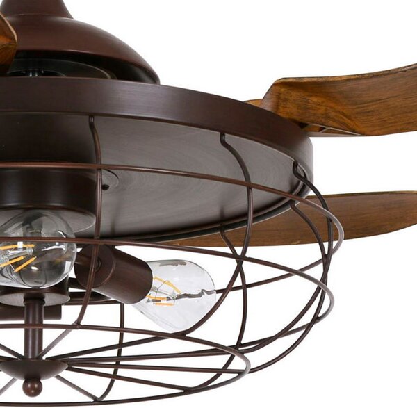 Beacon Lighting ventilator de tavan lumina Fanaway Industri maro liniștită, Maro / Rugină, Camera de zi / sufragerie, Plastic, Design industrial