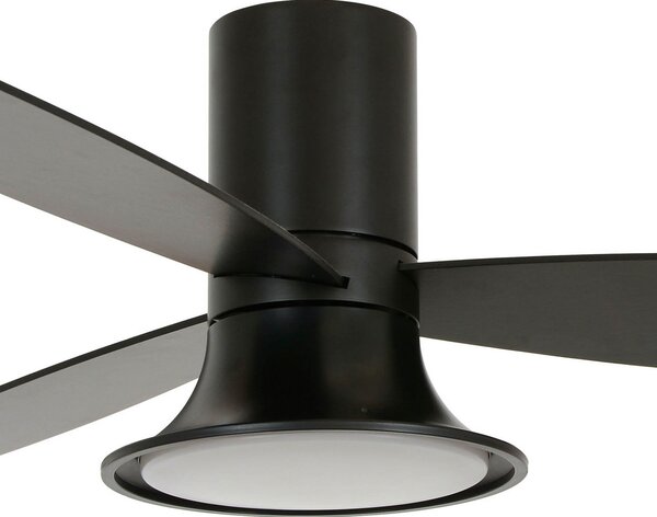 Beacon Lighting ventilator de tavan cu lumină Flusso negru 132cm silențios, reglabil, Negru, Camera de zi / sufragerie, Lemn, Modern