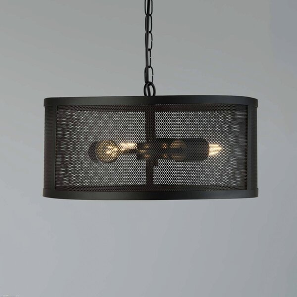 Searchlight Lampă susp. Fishnet din metal pe negru Ø 45 cm, reglabil, Negru, Camera de zi / sufragerie, Metal, Modern