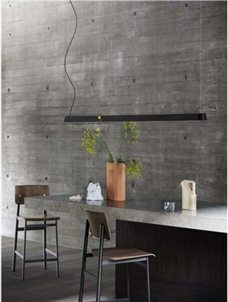 Lustră Pendul Muuto, reglabil, Negru, Sala de mese, Aluminiu