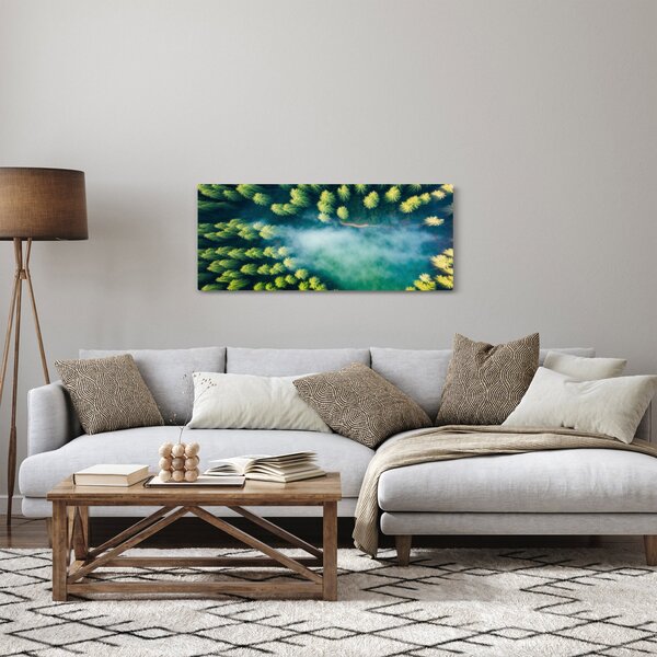 Tablou - O pădure învăluită în ceață (120x50 cm)