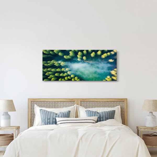 Tablou - O pădure învăluită în ceață (120x50 cm)