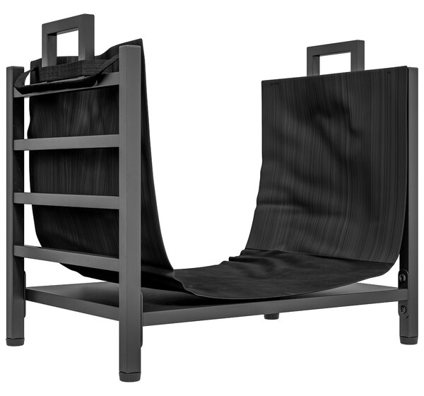 Outsunny Suport de Lemne, cu husă de transport din Oxford 600D, Capacitate 50 kg, 49x34x44 cm, Negru | Aosom Romania