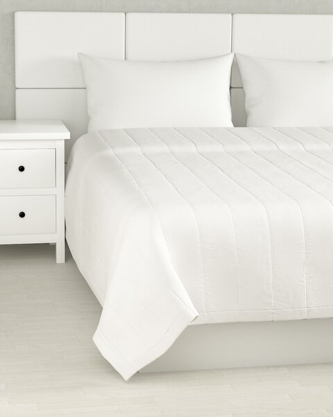 Cuvertura matlasata cu model culoare alb