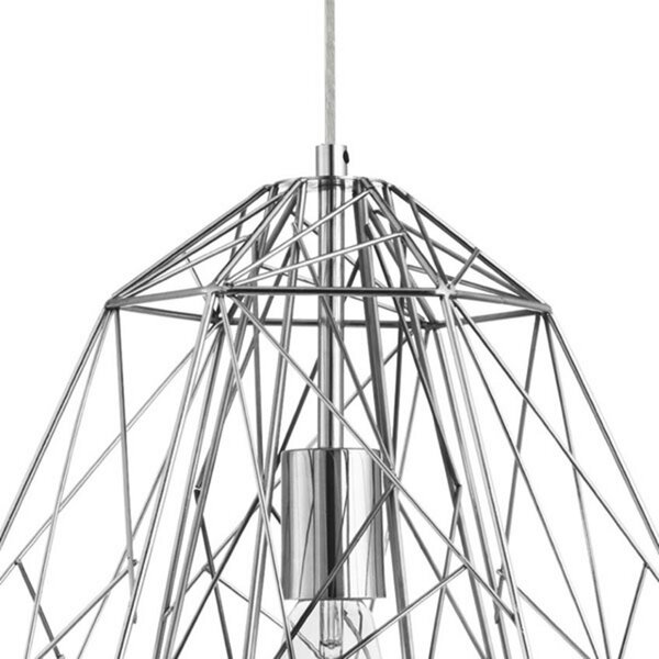 Searchlight Lampă suspendată Geometric Cage crom, reglabil, Metalic, Camera de zi / sufragerie, Metal, Modern