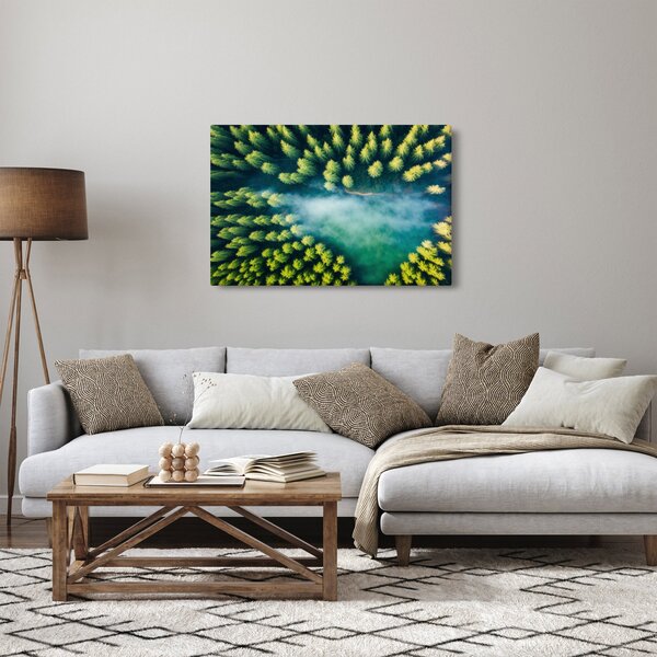 Tablou - O pădure învăluită în ceață (90x60 cm)