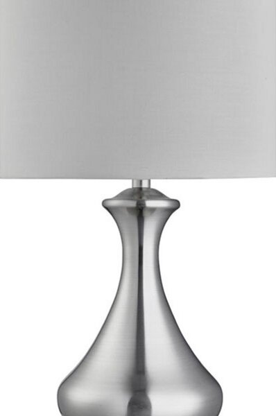 Searchlight Lampă de masă Touch 2750, argintiu satinat, reglabil, Gri, Camera de zi / sufragerie, Țesătură / Textil