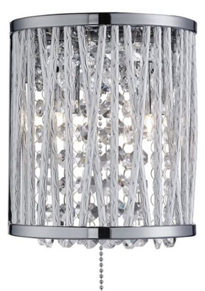 Searchlight Aplică de perete Elise cu perdea scânteietoare, Metalic, Camera de zi / sufragerie, Metal, Modern