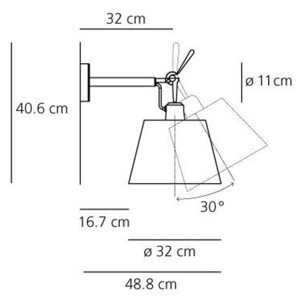 Lampă de perete Artemide, reglabil, Bej, Camera de zi, Aluminiu