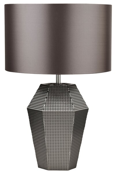 Searchlight Lampă de masă Polygon cu picior sticlă, Gri, Camera de zi / sufragerie, Țesătură / Textil, Modern