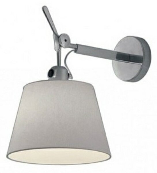 Lampă de perete Artemide, reglabil, Gri, Camera de zi, Țesătură / Textil