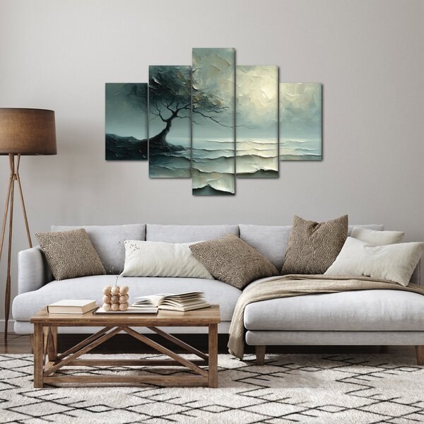 Tablou - pictură în ulei de un copac cu oceanul (150x105 cm)