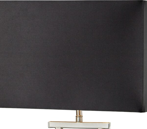 Searchlight Lampă de masă Club, argintiu/negru, 48,5 cm înălțime, material textil, E14, Negru, Camera de zi / sufragerie, Țesătură / Textil