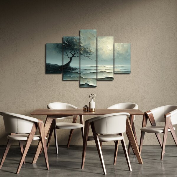 Tablou - pictură în ulei de un copac cu oceanul (150x105 cm)