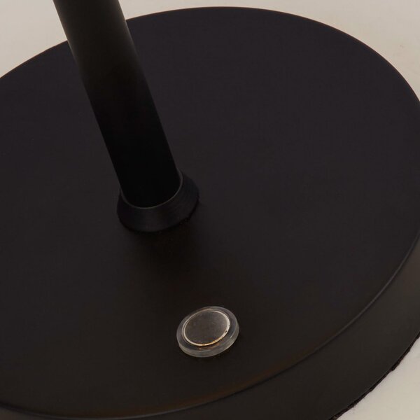 Searchlight Lampă de masă LED Frisbee cu abajur sticlă, reglabil, Negru, Camera de zi / sufragerie, Metal, Modern