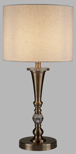 Searchlight Lampă de masă Oscar cu abajur aspect in, Bronz / Alamă Veche, Camera de zi / sufragerie, Metal, Antichitate