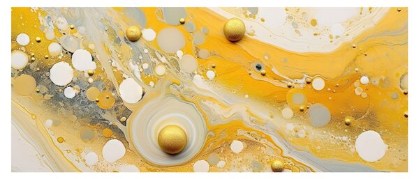 Tablou - fundal abstract cu decor de aur (120x50 cm)