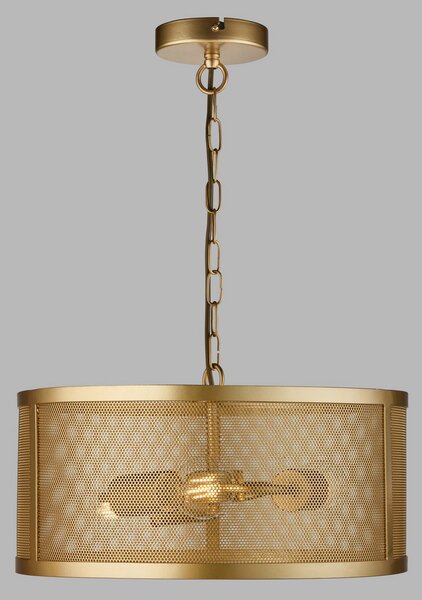 Searchlight Lampă suspendată Fishnet, auriu Ø 45 cm, reglabil, Auriu / Alamă, Camera de zi / sufragerie, Metal