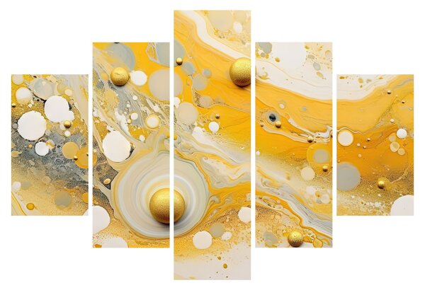 Tablou - fundal abstract cu decor de aur (150x105 cm)