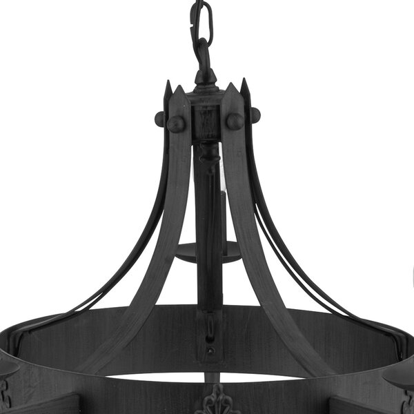 Searchlight Candelabru Cartwheel II, 5 becuri, reglabil, Negru, Camera de zi / sufragerie, Metal, Antichitate