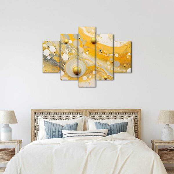 Tablou - fundal abstract cu decor de aur (150x105 cm)