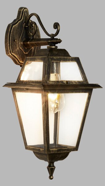 Searchlight Aplică de exterior New Orleans, felinar în sus, Bronz / Alamă Veche, Metal, Antichitate, Felinar
