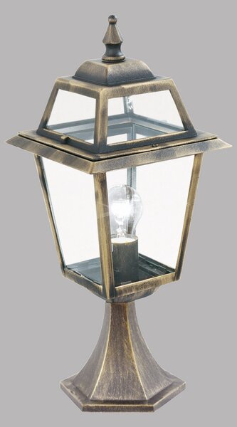 Searchlight Lampă cu postament New Orleans, negru auriu, Bronz / Alamă Veche, Metal, Antichitate, Felinar