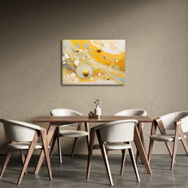 Tablou - fundal abstract cu decor de aur (70x50 cm)