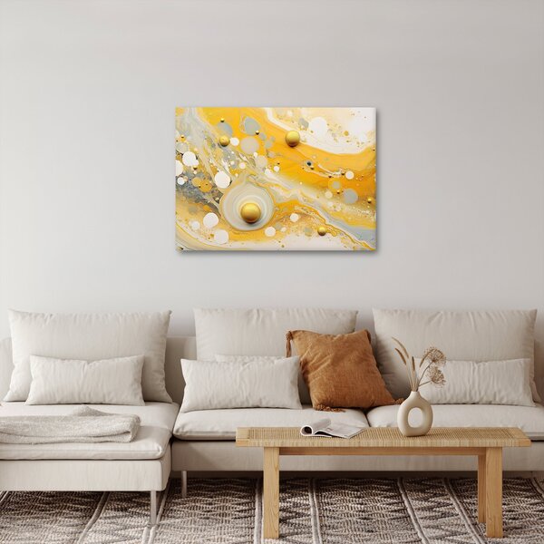 Tablou - fundal abstract cu decor de aur (70x50 cm)