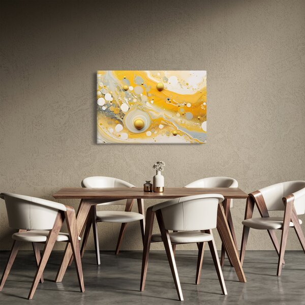 Tablou - fundal abstract cu decor de aur (90x60 cm)