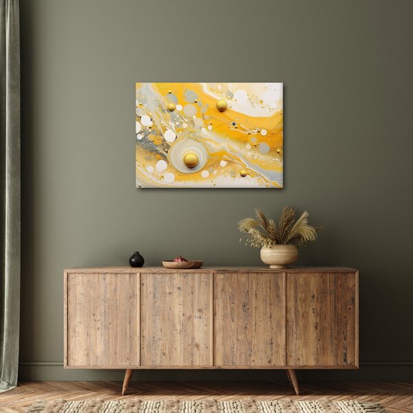 Tablou - fundal abstract cu decor de aur (70x50 cm)
