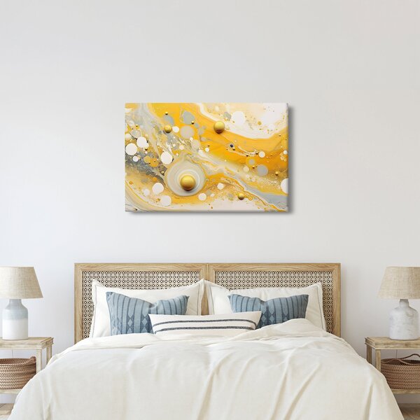 Tablou - fundal abstract cu decor de aur (90x60 cm)