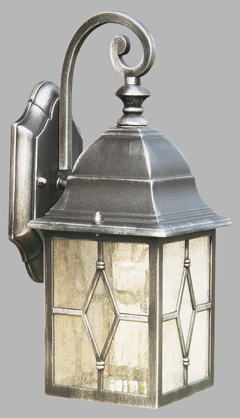 Searchlight Aplică de exterior Genoa cu sticlă plumb, IP23, Gri, Metal, Felinar