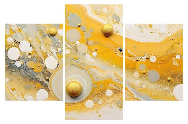 Tablou - fundal abstract cu decor de aur (90x60 cm)