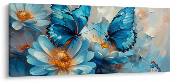 Tablou - Fluturi albaștri (120x50 cm)