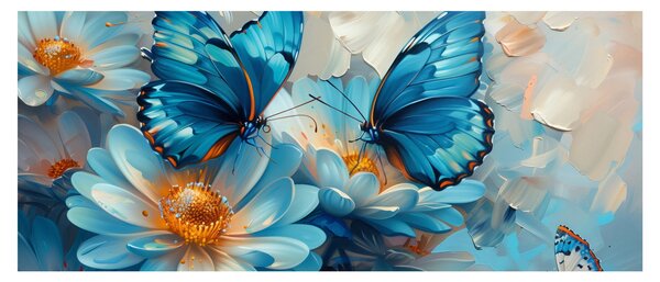 Tablou - Fluturi albaștri (120x50 cm)