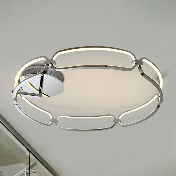Schuller Valencia Plafonieră cu LED Colette, șase lumini, cromată, Metalic, Camera de zi / sufragerie, Metal, Modern