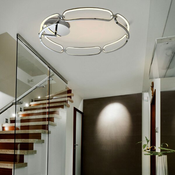 Schuller Valencia Plafonieră cu LED Colette, șase lumini, cromată, Metalic, Camera de zi / sufragerie, Metal, Modern