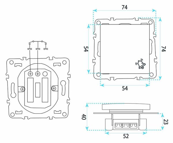 Buton pentru Sonerie cu Ramă OSTE JNH008-W WHITE