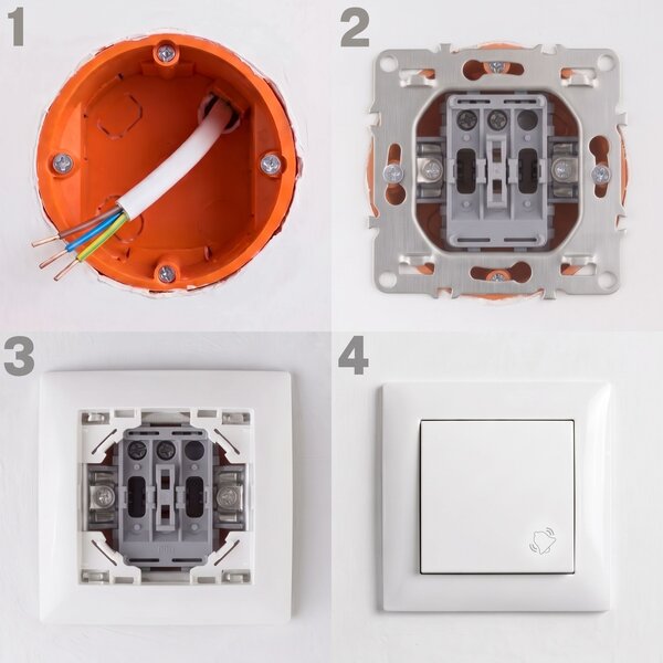 Buton pentru Sonerie cu Ramă OSTE JNH008-W WHITE