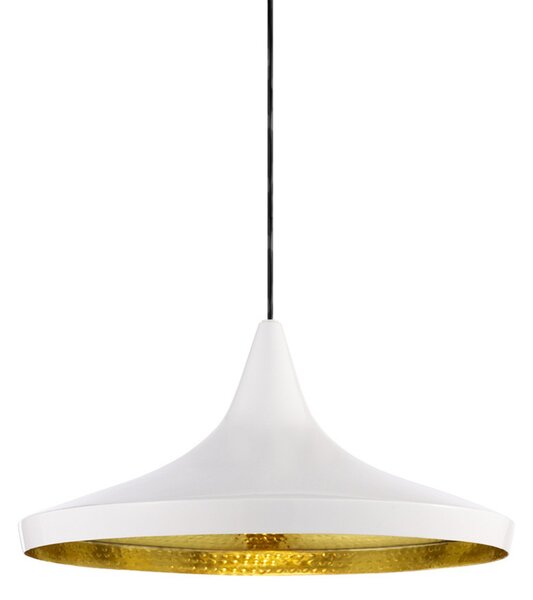 Beat Wide LED Lustră Pendul Glossy White/Brass- Tom Dixon