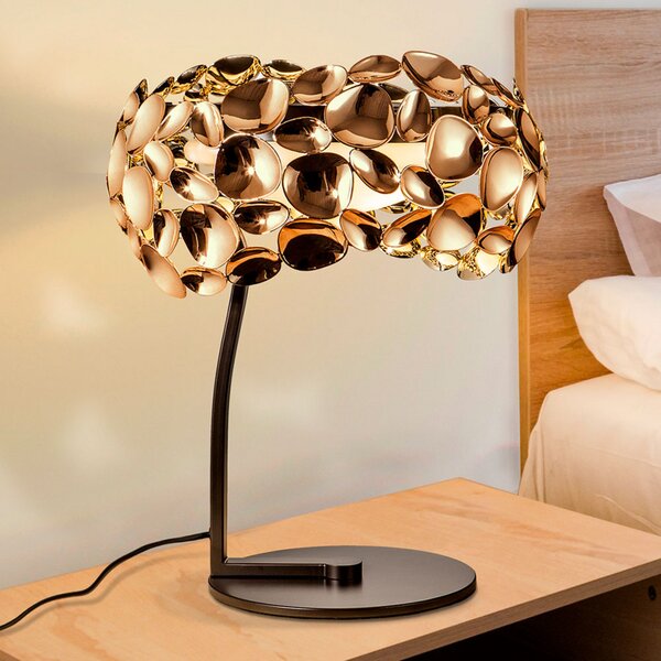 Schuller Valencia Lampă de masă cu LED Narisa rose gold, Maro / Rugină, Camera de zi / sufragerie, Metal, Modern