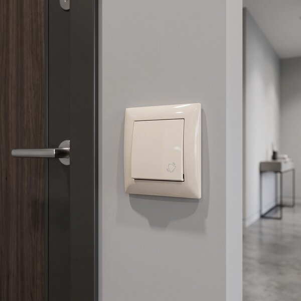 Buton pentru Sonerie cu Ramă OSTE JNH008-W BEIGE