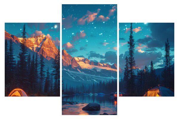 Tablou - Camping în munți (90x60 cm)